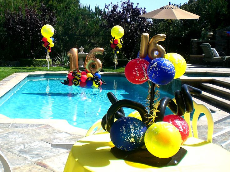 Sweet 16 Birthday Pool Party Ideas
 Pin by An Occasion Station on Sweet 16 Balloon Party Decor
