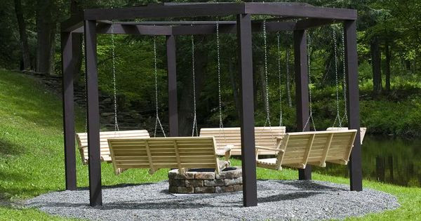 Swing Bench Fire Pit Project
 Fantastic DIY Project Porch Swings around a Campfire