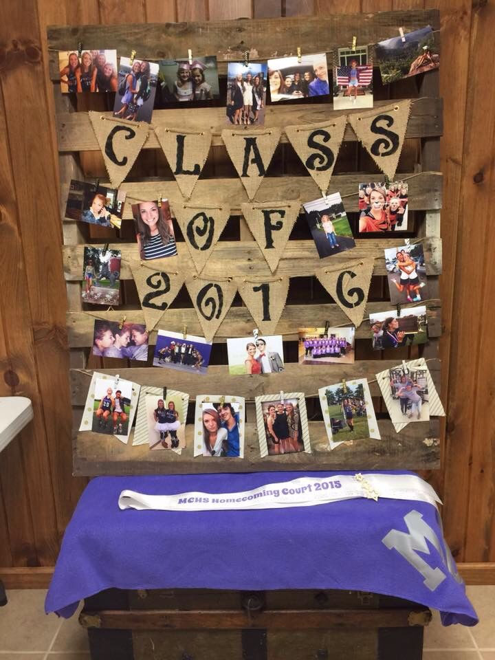 Table Decoration Ideas For High School Graduation Party
 High school graduation photo display with rustic pallet