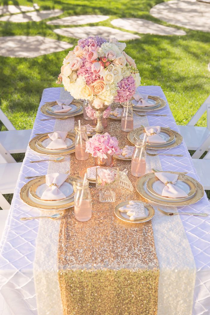 Table Decorations For Birthday Party
 Vintage Glam Princess 1st Birthday Party