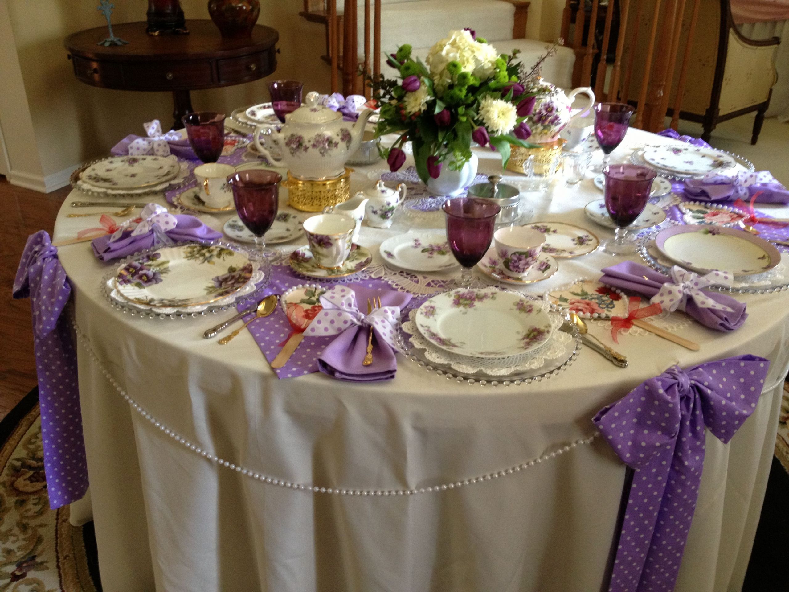 Table Setting Tea Party Ideas
 Tea Party Tablescape from MakeItDelightful