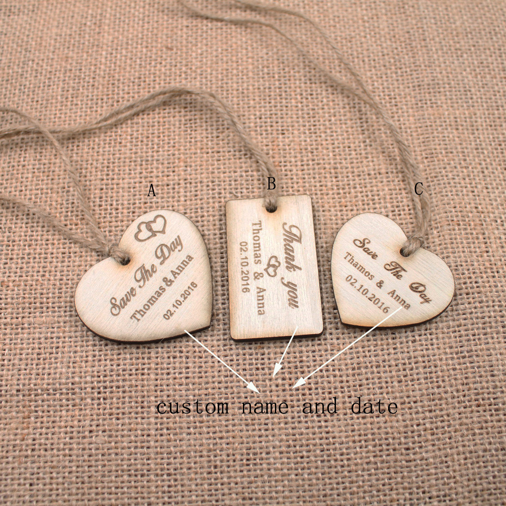 Tags For Wedding Favors
 Personalized thank you wedding tags custom save the date