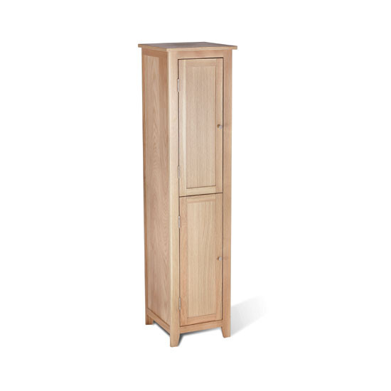Tall Bathroom Cabinet With Doors
 Pacific Tall Bathroom Cabinet In Solid Oak With 2 Doors