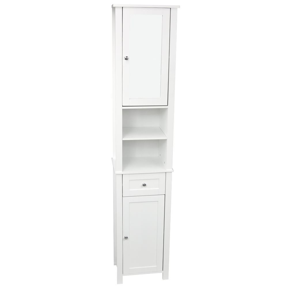 Tall Bathroom Cabinet With Doors
 Milano Tall Bathroom Cabinet Mirrored Door Cupboard