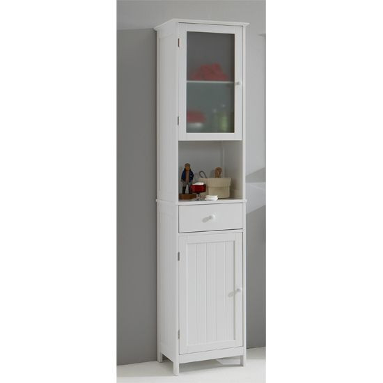 Tall Bathroom Cabinet With Doors
 Sweden1 Free Standing Tall Bathroom Cabinet In White