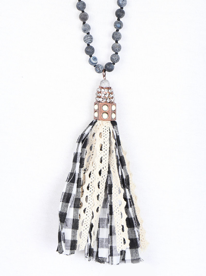 Tassel Necklace Wholesale
 Accessories Necklaces Tassel The Checkered Fabric