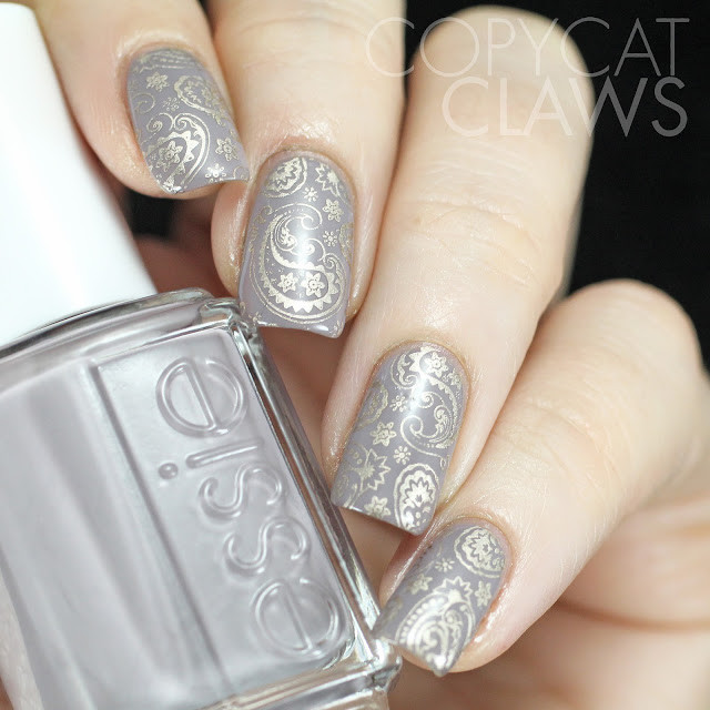 Taupe Nail Designs
 Copycat Claws Taupe Paisley Nail Stamping