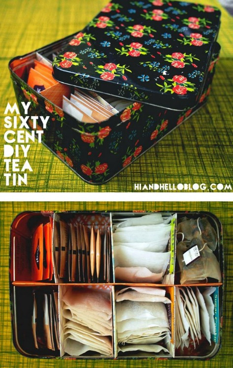 Tea Bag Organizer DIY
 85 Insanely Clever Organizing and Storage Ideas for Your