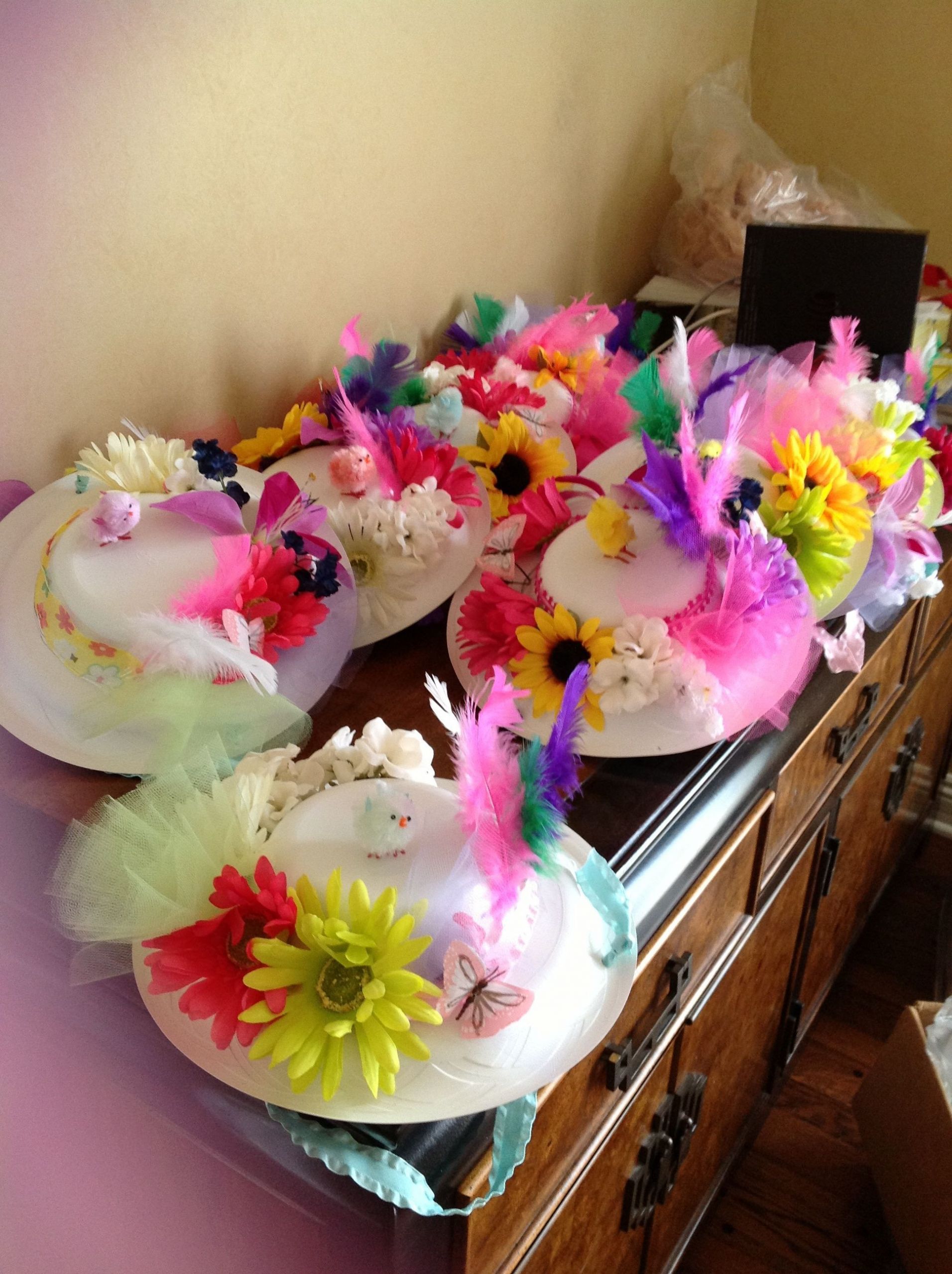 Tea Party Crafts Ideas
 I had my troop make tea party hats from Dixie plates for a