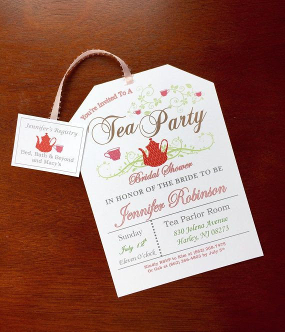 Tea Party Invitations Ideas
 Tea Party Bridal Shower Invitations