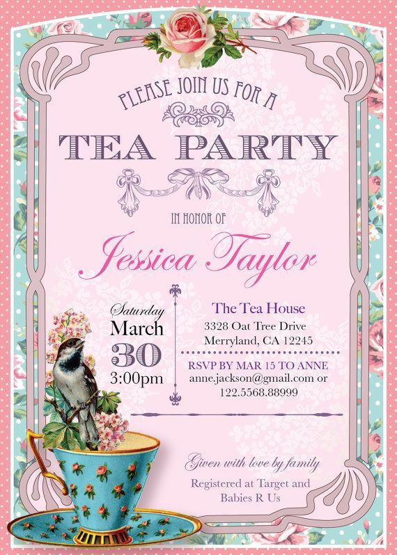 Tea Party Invitations Ideas
 Lovely