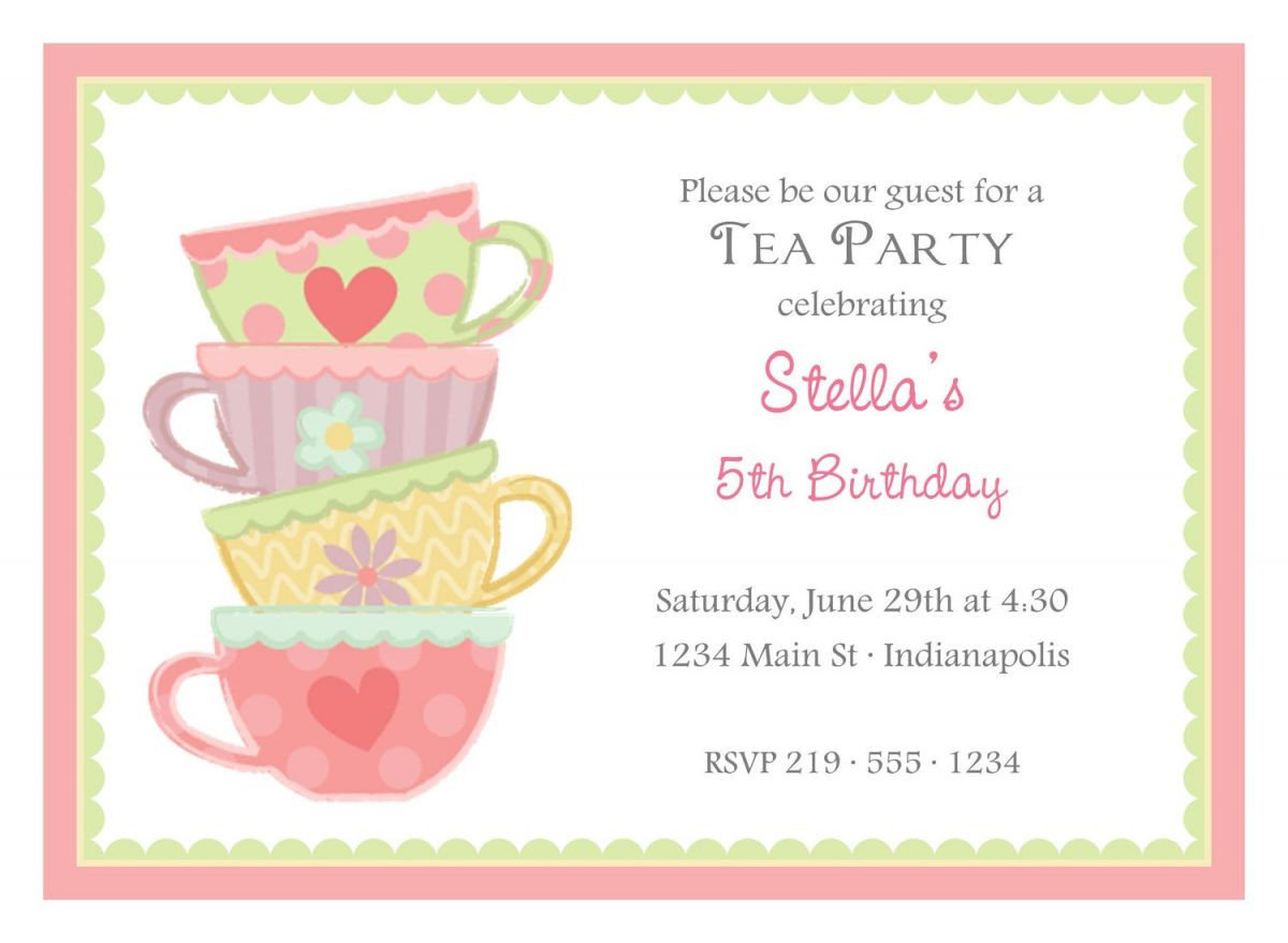 Tea Party Invitations Ideas
 Free Afternoon Tea Party Invitation Template