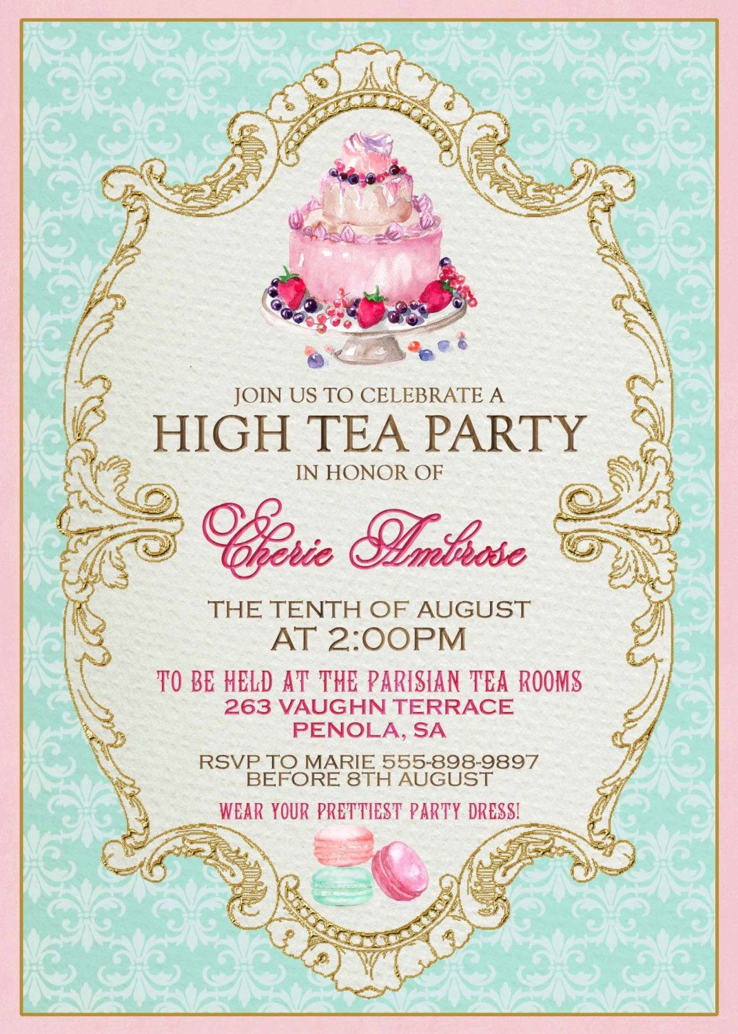 Tea Party Invitations Ideas
 Marie Antoinette invite