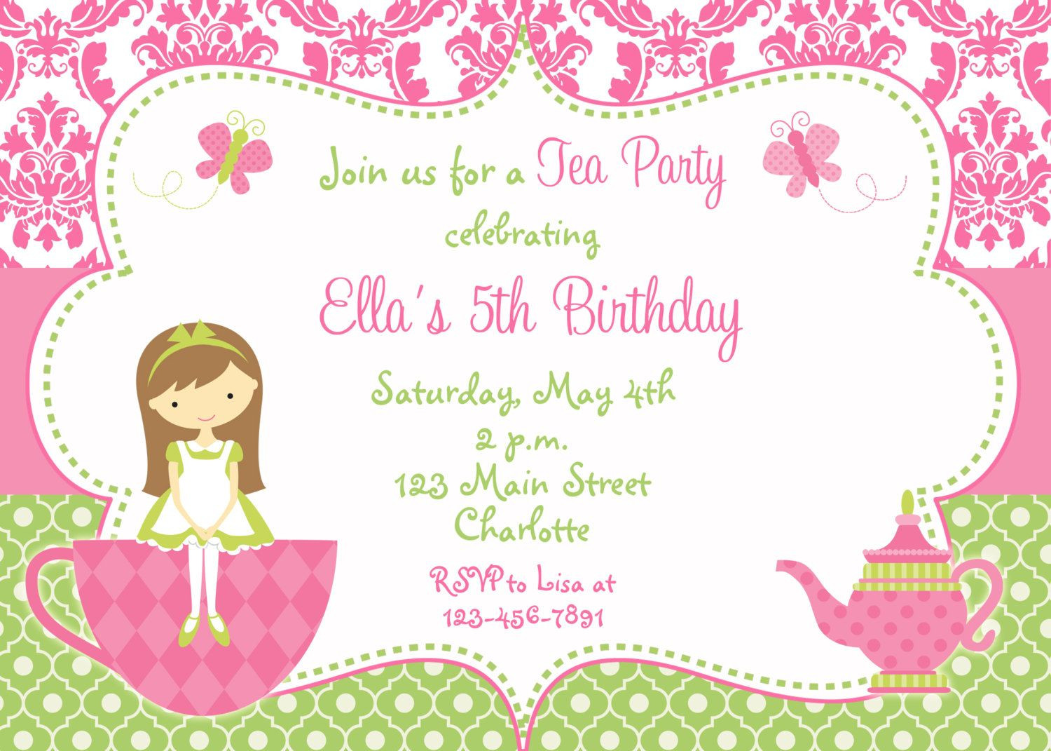Tea Party Invite Ideas
 Free Birthday Tea Party Clipart for your creation