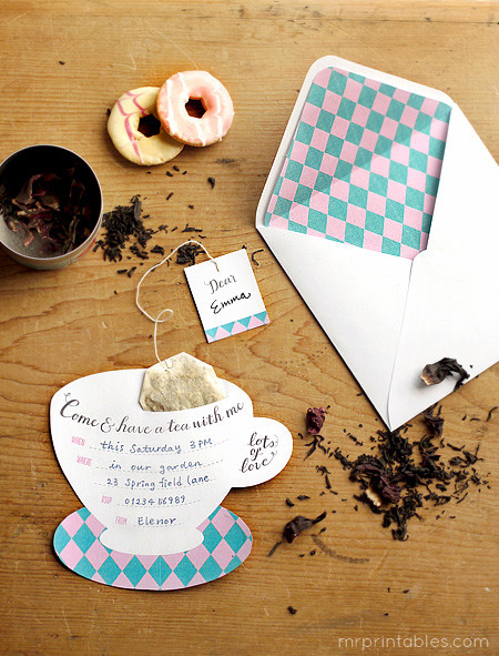 Tea Party Invite Ideas
 FREEBIES FOR CRAFTERS Tea Party Invitations