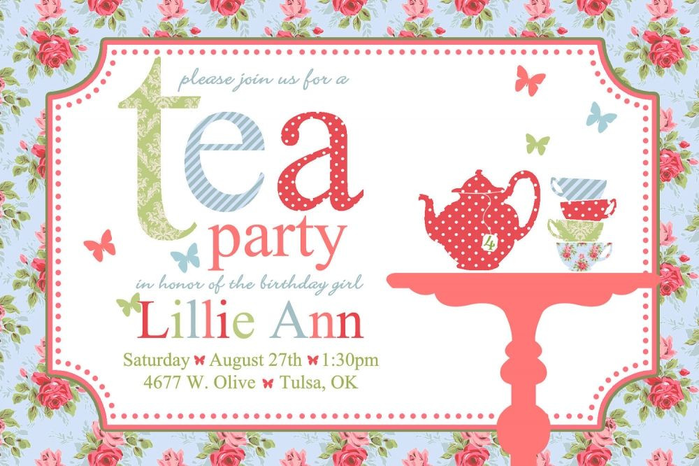Tea Party Invite Ideas
 Free Tea Party Invitations For Little Girls