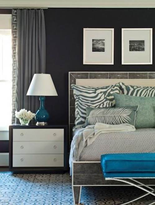 Teal Accent Wall Bedroom
 GET THE LOOK BRIAN WATFORD GREY AND TEAL BEDROOM THE