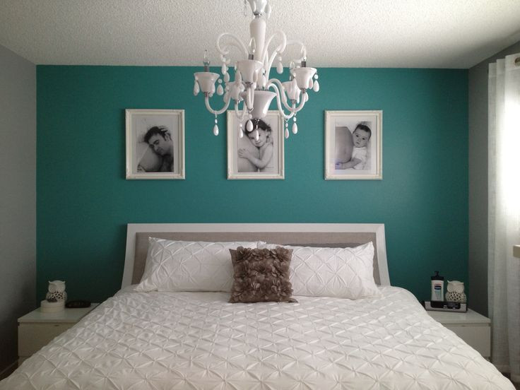 Teal Accent Wall Bedroom
 grey and teal bedroom Google Search