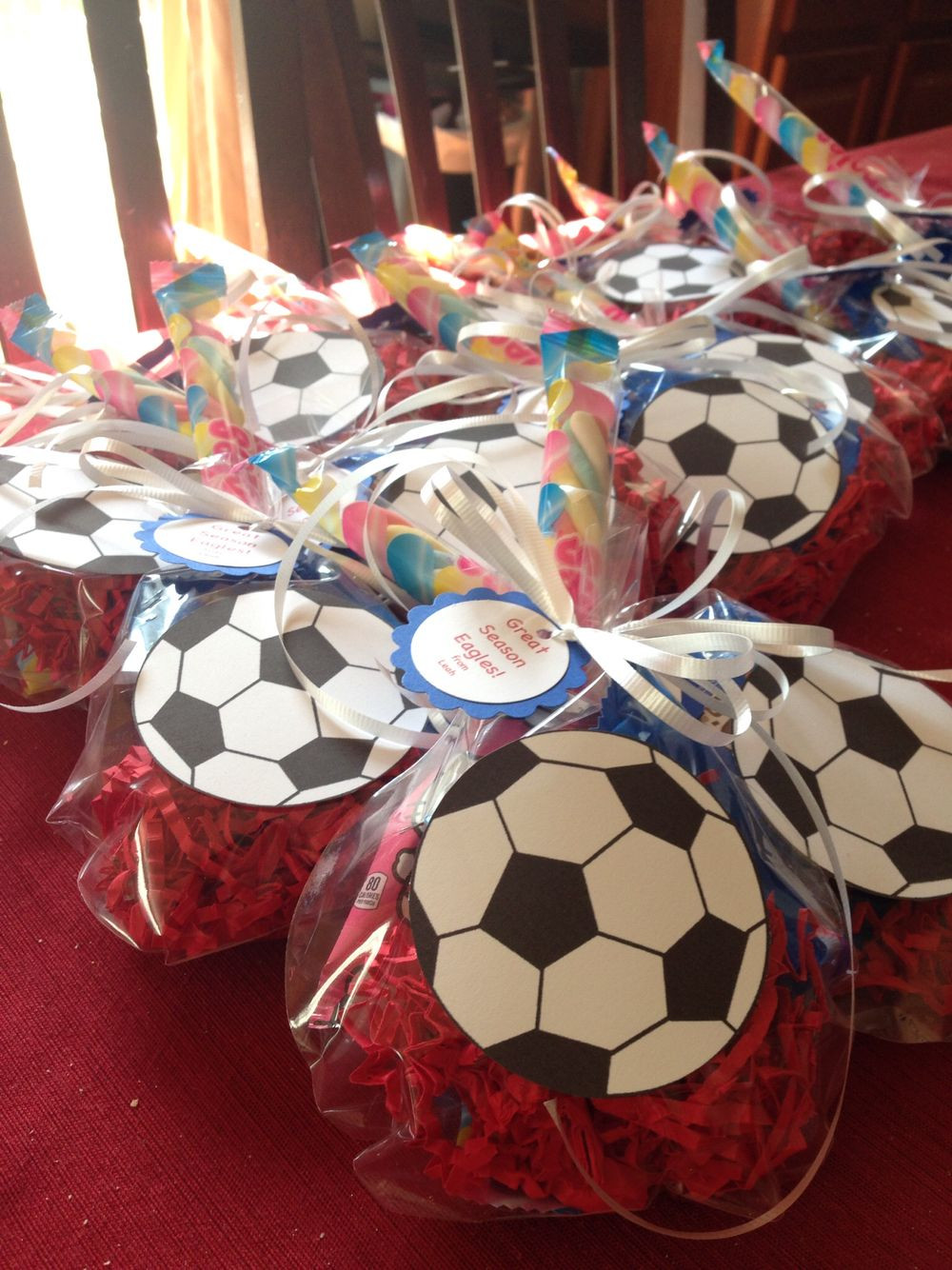 Team Party Ideas
 Soccer goo s for the end of the season party