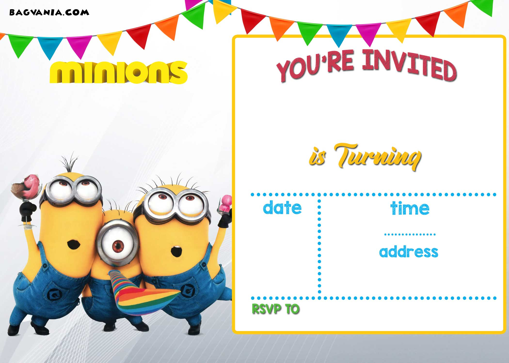 Templates For Birthday Invitations
 FREE Printable Minion Birthday Invitation Templates