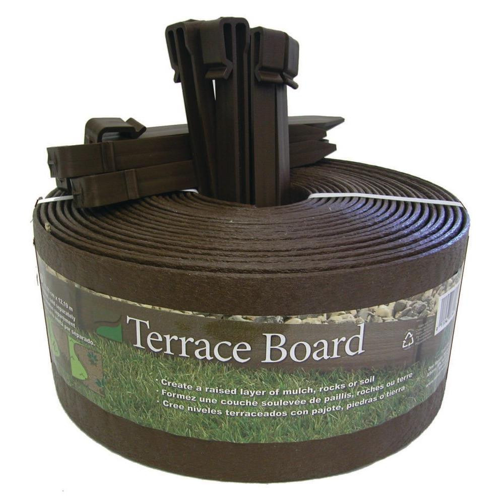 Terrace Board Landscape Edging
 Terrace Board 4 in x 20 ft Brown Plastic Landscape