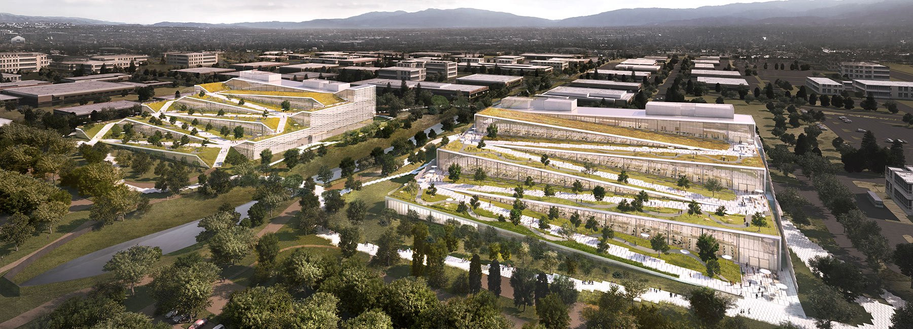 Terrace Landscape California
 BIG plans google campus in california with terraced roofscapes