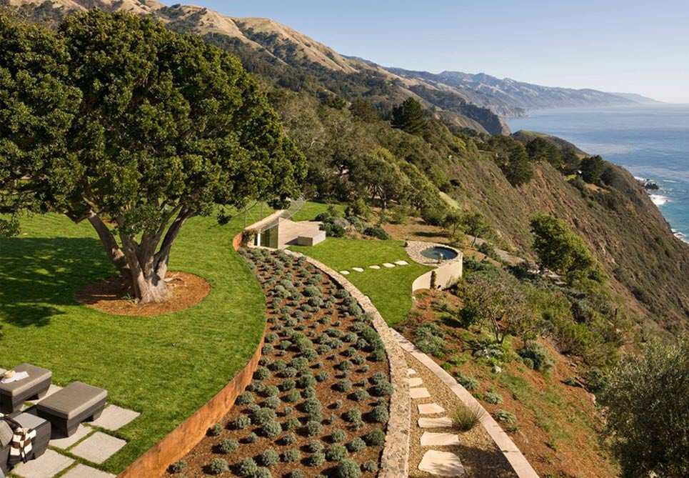 Terrace Landscape California
 Exquisite Coastlands House in Big Sur California