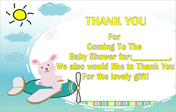 Thank You Card For Baby Shower Gift
 7 Baby Shower Thank You Cards PSD EPS