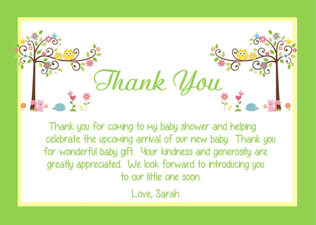 21 Of the Best Ideas for Thank You Card for Baby Shower