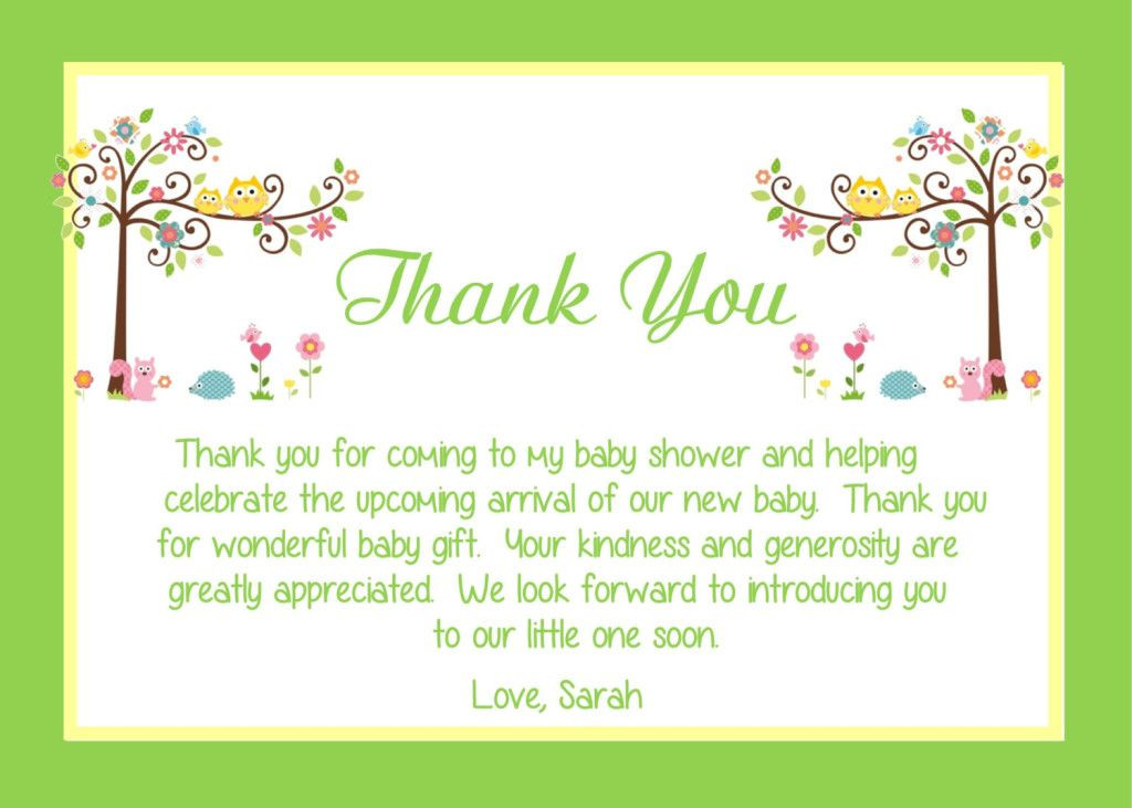 21 Of The Best Ideas For Thank You Card For Baby Shower Gift Home 