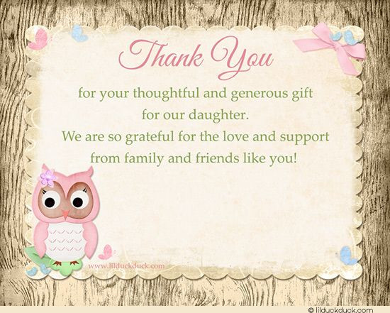 Thank You Card For Baby Shower Gift
 Baby Shower Thank You Card Verse Ideas Shower Party
