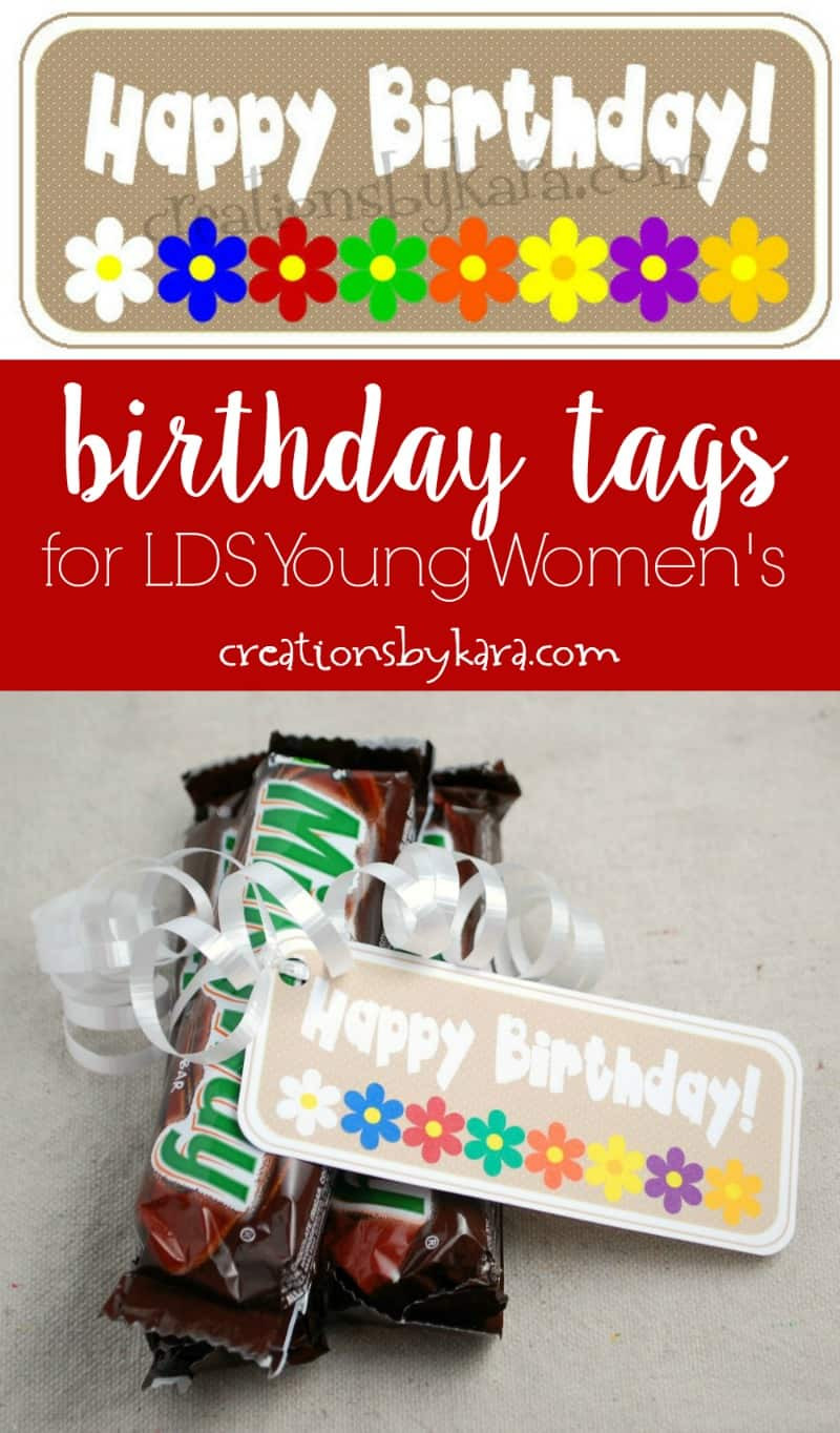 Thank You Gift Ideas For Women
 LDS young women s birthday tags