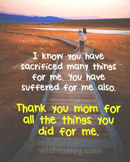Thank You Mother Quotes
 Thank You Message For Mom Sweet Thank You Mom Quotes