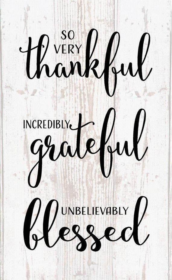 Thankful Christmas Quotes
 Thankful Grateful Blessed Wood Sign Canvas Inspirational