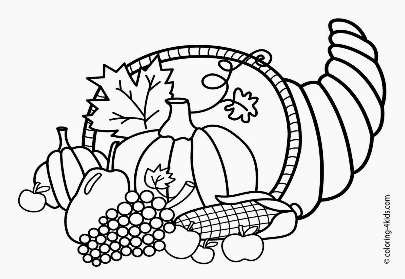 Thanksgiving Coloring Pages For Kids
 Free Coloring Sheet