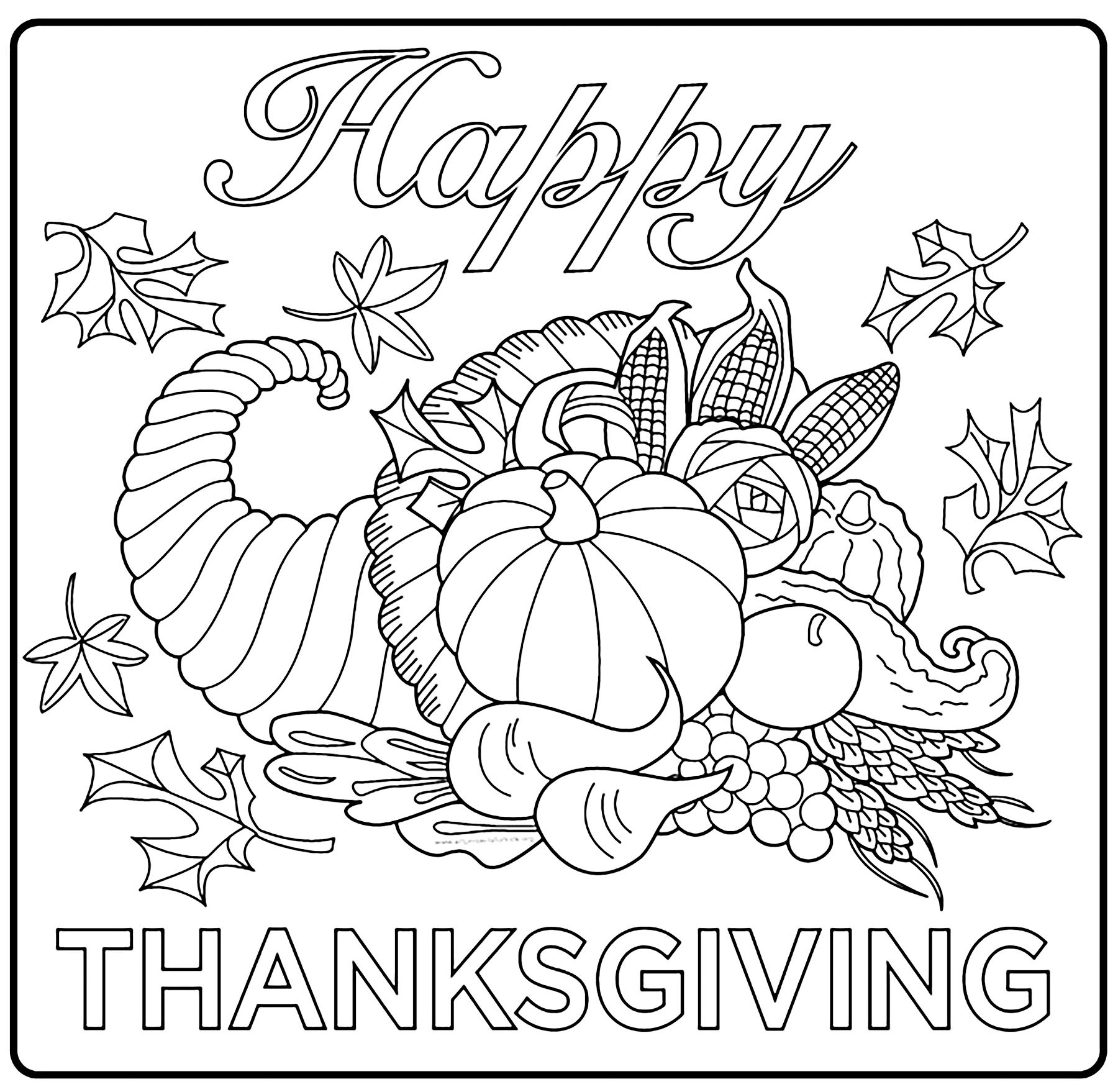 Thanksgiving Coloring Pages Kids
 Thanksgiving free to color for children Thanksgiving