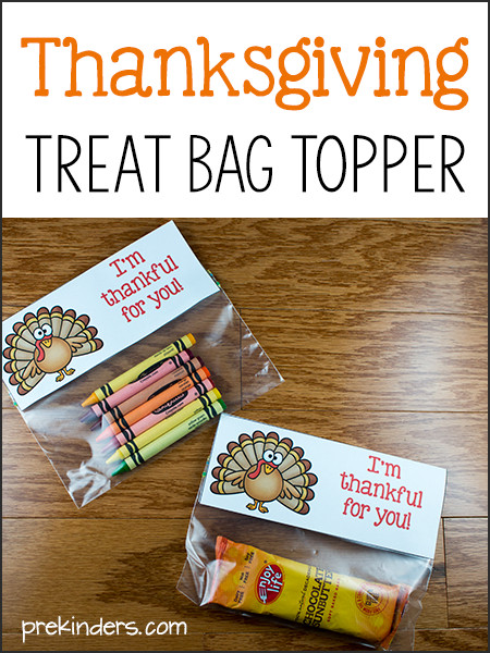 Thanksgiving Gifts For Kids
 Thanksgiving Treat Bag Topper PreKinders