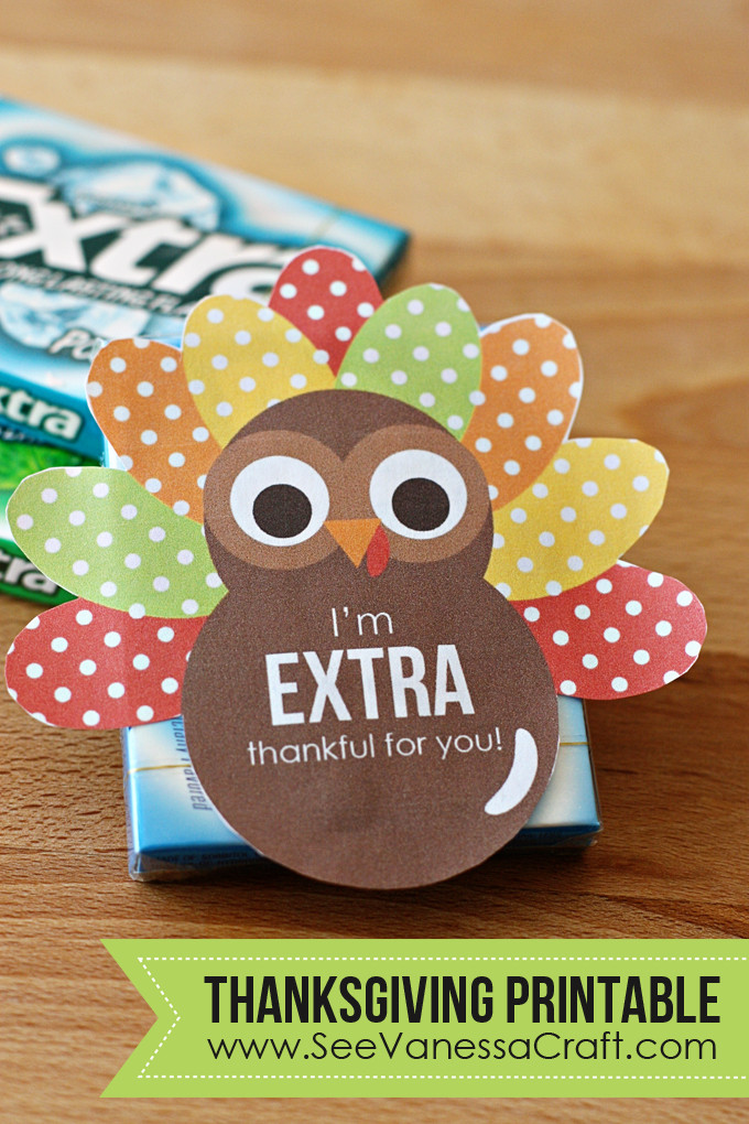 Thanksgiving Gifts For Kids
 Thanksgiving Extra Thankful Turkey Printable Gift Tag