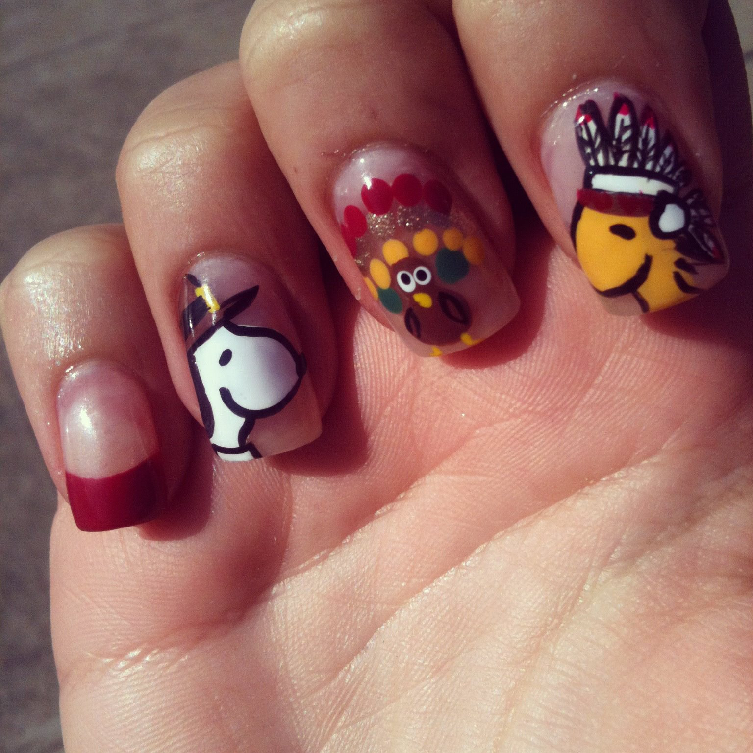 Thanksgiving Nail Designs
 Nailed to the T Snoopy Thanksgiving Nails