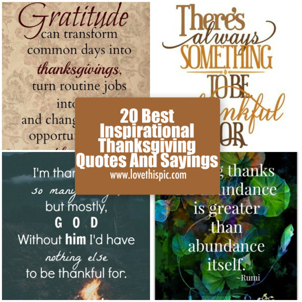 Thanksgiving Quotes Cute
 20 Best Inspirational Thanksgiving Quotes And Sayings