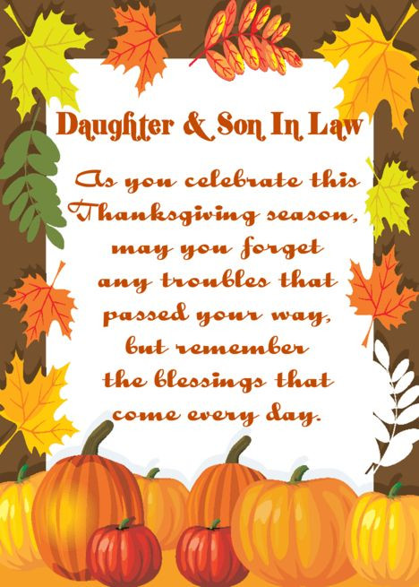 Thanksgiving Quotes For Daughter
 A Blessing For Daughter And Son In Law Happy Thanksgiving