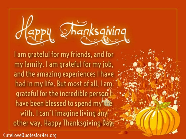 Thanksgiving Quotes For Her
 Thanksgiving Love Quotes for Her – Thank You Sayings