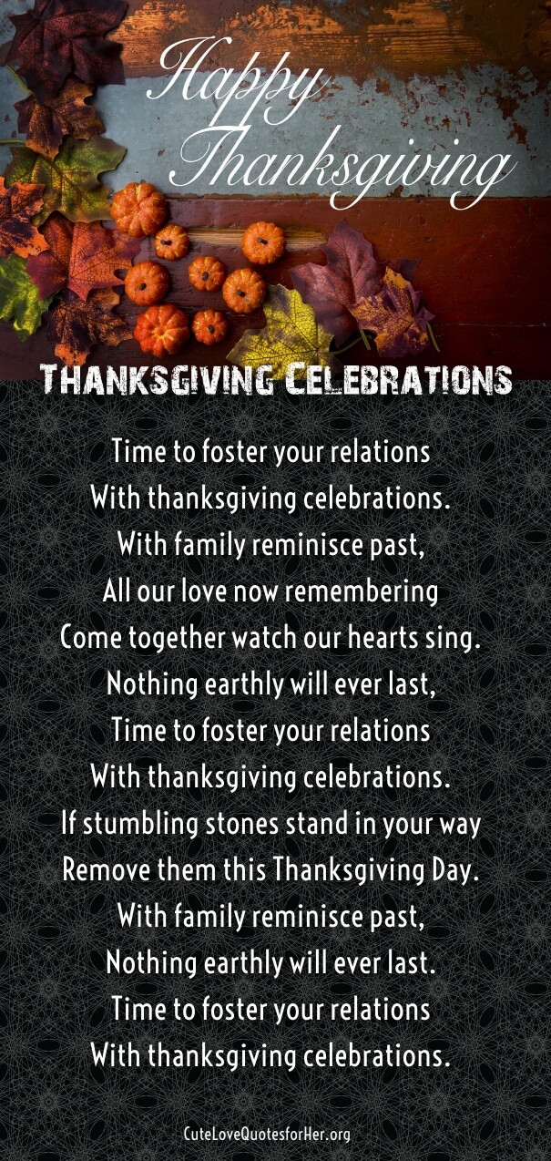 Thanksgiving Quotes For Her
 25 Thanksgiving Love Poems to Wish Her Him Thankful Poems