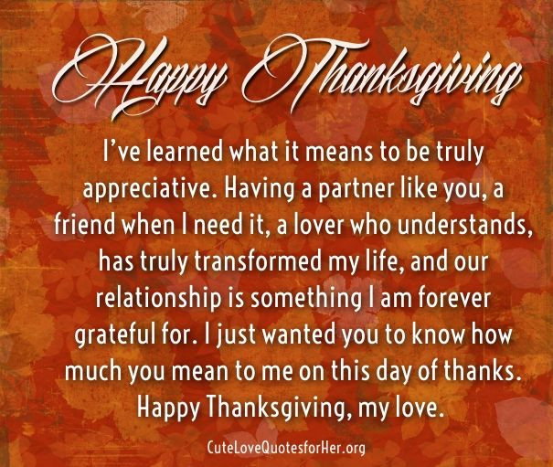 Thanksgiving Quotes For Her
 gratitude love quotes for thanksgiving day