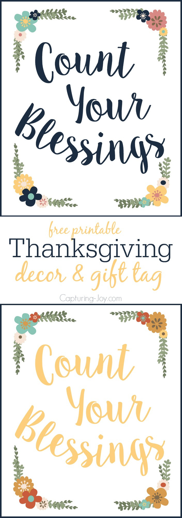 Thanksgiving Quotes Printable
 Count Your Blessings Printable Capturing Joy with