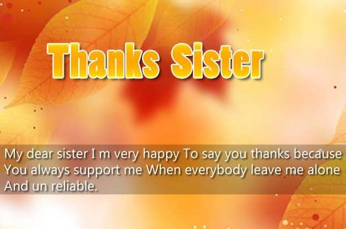 Thanksgiving Quotes Sister
 Thank You Sister Quotes and Wishes