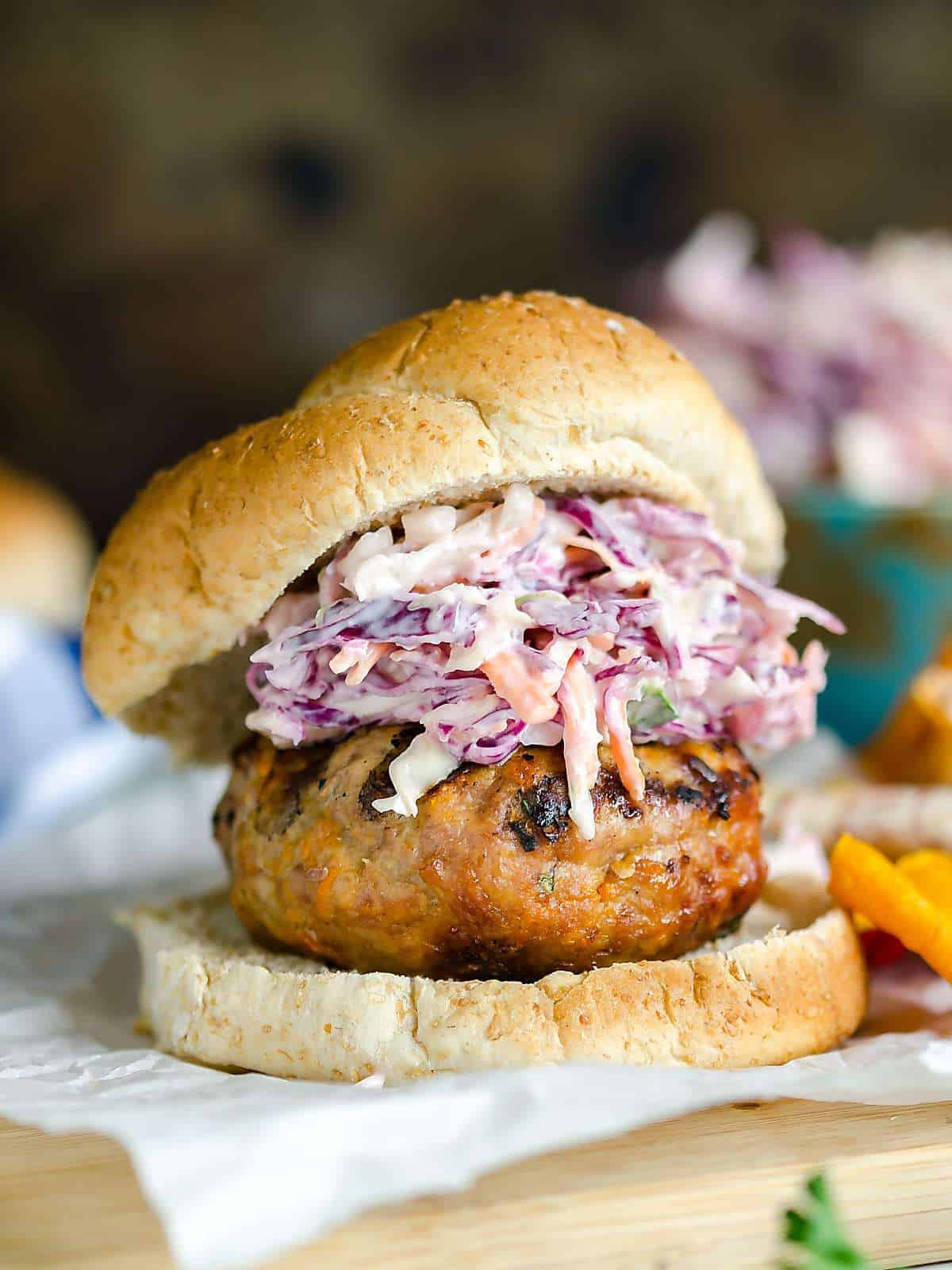 Thanksgiving Turkey Burgers
 Asian Style Turkey Burgers with Homemade Cole Slaw Best
