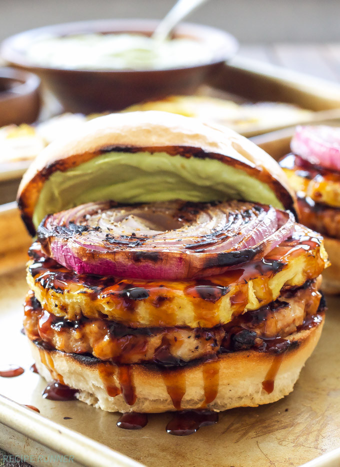 Thanksgiving Turkey Burgers
 Teriyaki Turkey Burgers with Grilled Pineapple and ions