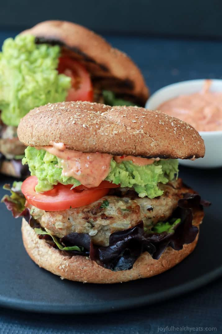 Thanksgiving Turkey Burgers
 Southwestern Turkey Burgers with Guacamole and Spicy Aioli