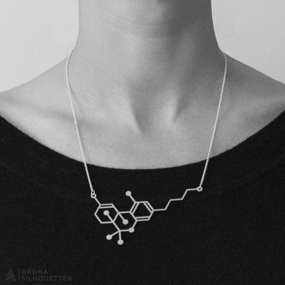 Thc Molecule Necklace
 THC Molecule Necklace Stainless Steel by ArohaSilhouettes